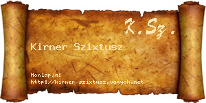 Kirner Szixtusz névjegykártya